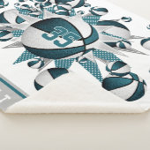 blauwgroen blanke meisjes basketbal sherpa deken (3/4)