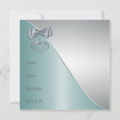 Blauwgroen blauw 13e verjaardagsfeest Elegante Uit Kaart (Achterkant)