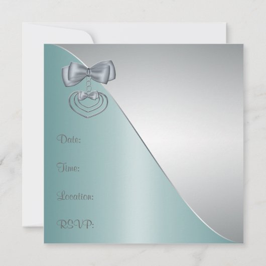 Blauwgroen blauw 13e verjaardagsfeest Elegante Uit Kaart (Achterkant)