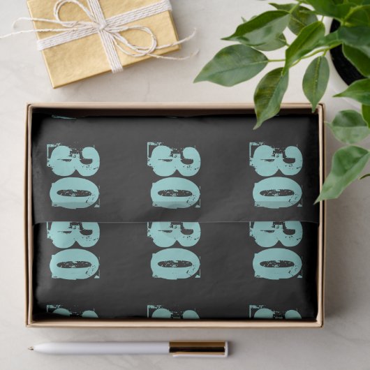 Blauwgroen Blauw 30e Dirty Thirty Celebrate Party Tissuepapier (Geschenk)