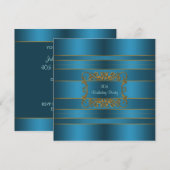 Blauwgroen Blauw 40e Verjaardag Uitnodiging Blauwg (Voorkant / Achterkant)