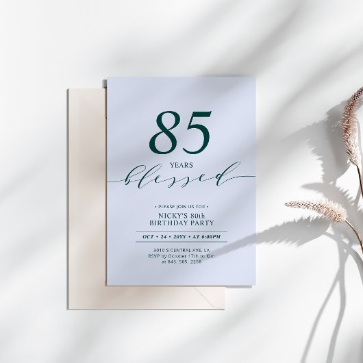 Blauwgroen & Blauw | 80 jaar geliefd 80ste verjaar Kaart