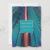 Blauwgroen blauw abstract 40th Birthday Party Kaart (Achterkant)