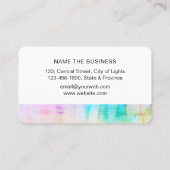 Blauwgroen Blauw Abstract Moderne Waterverf Paint Visitekaartje (Achterkant)