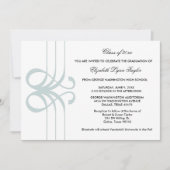 Blauwgroen blauw Afstuderen aankondiging (Voorkant)