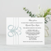 Blauwgroen blauw Afstuderen aankondiging (Staand voorkant)