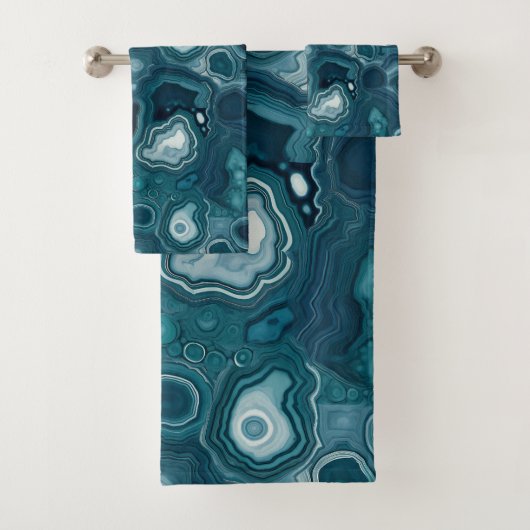 Blauwgroen blauw Agate Stone Bad Handdoek (Insitu)