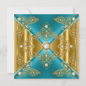 Blauwgroen blauw Alle leeftijden op feestdag Gold  Kaart (Achterkant)