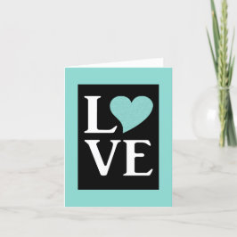 Blauwgroen blauw alles wat je nodig hebt is liefde kaart
