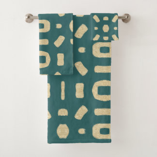 Blauwgroen blauw als Afrikaanse Kuba Kente Mud Clo Bad Handdoek