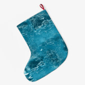 Blauwgroen Blauw Aqua Glam Kerstnaam Grote Kerstsok (Achterkant (Hangend))