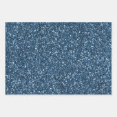 Blauwgroen blauw Aqua Glitter Inpakpapier Vel (Voorkant 3)