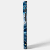  Blauwgroen Blauw Aqua Turquoise Geode Rock Hoesje (Achterkant / Links)