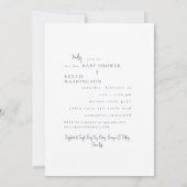 Blauwgroen blauw B/W-fotoBaby shower Kaart (Achterkant)