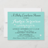 Blauwgroen blauw Baby onthullen Baby shower uitnod Kaart (Achterkant)