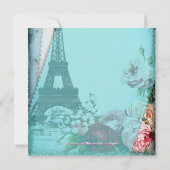 Blauwgroen Blauw  Baby shower Kaart (Achterkant)