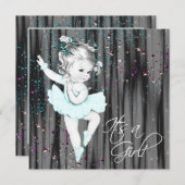  Blauwgroen blauw Baby shower Kaart (Voorkant / Achterkant)