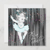  Blauwgroen blauw Baby shower Kaart (Voorkant)