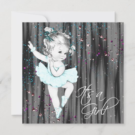  Blauwgroen blauw Baby shower Kaart (Voorkant)