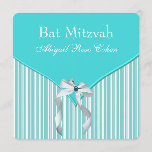 Blauwgroen blauw Bat Mitzvah Kaart