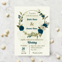 blauwgroen blauw beige bloemen botanische bruiloft