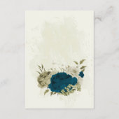 blauwgroen blauw beige botanische huwelijksdetails informatiekaartje (Achterkant)