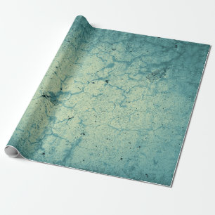 Blauwgroen blauw beige  met textuur ontkoppeling cadeaupapier