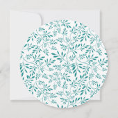 Blauwgroen blauw blad patroon moderne florale brui kaart (Achterkant)