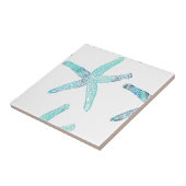 Blauwgroen blauw blauw blauw Kuststrand Tegeltje (Zijkant)