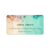 BLAUWGROEN BLAUW BLAZEN ROCK WATERVERF ADRES ETIKET (Voorkant)