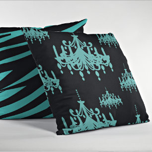 Blauwgroen blauw/Blk-luchters Decoratief Sierkusse Kussen