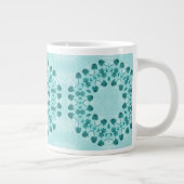 Blauwgroen Blauw Bloemen Abstract Monogram Grote Koffiekop (Rechts)