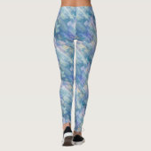 Blauwgroen Blauw Bloemen Delight Leggings (Achterkant)