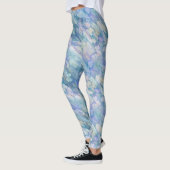Blauwgroen Blauw Bloemen Delight Leggings (Links)