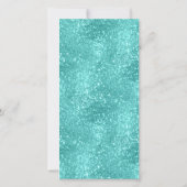 Blauwgroen Blauw Bloemen Quinceañera Foto Dank u k Bedankkaart (Achterkant)