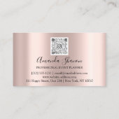 Blauwgroen blauw bloemen Roos Gold Logo Event Plan Visitekaartje (Achterkant)