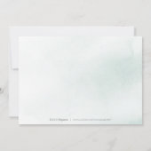 Blauwgroen blauw blustige florale kalligrafie beha save the date (Achterkant)