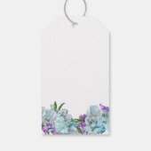 Blauwgroen blauw boeket douchefeest dank u cadeaulabel (Achterkant)