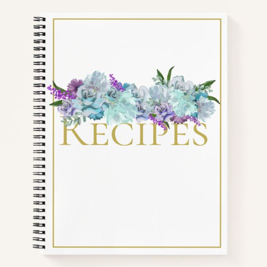 Blauwgroen Blauw Boeket Keuken Douche Persoonlijk  Notitieboek (Voorkant)