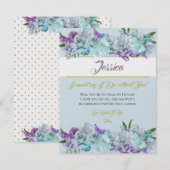 Blauwgroen Blauw Boeket Trouwsuite Wees Mijn Bruid Kaart (Voorkant / Achterkant)