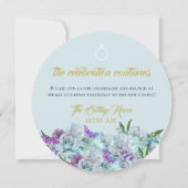 Blauwgroen Blauw Boeket Wedding Suite Brunch Recep Kaart (Achterkant)