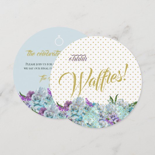 Blauwgroen Blauw Boeket Wedding Suite Brunch Recep Kaart (Voorkant / Achterkant)