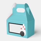 Blauwgroen Blauw Bowling Favor Boxes Bedankdoosjes (Voorkant Zijde)