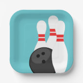 Blauwgroen Blauw Bowling Partij Papier Borden Papieren Bordje (Voorkant)