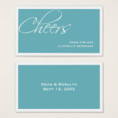 Blauwgroen blauw bruiloft formele aangepaste evene visitekaartje (Voorkant /achterkant)