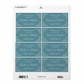 Blauwgroen blauw bruiloft partij gunst waterfles l etiket (Full Sheet)