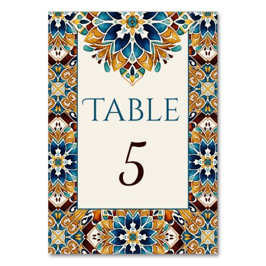 Blauwgroen Blauw bruin  talavera bruiloft Kaart (Voorkant)