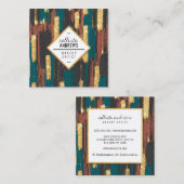 Blauwgroen Blauw Bruin Zwart Goud Glitter Paint Ma Vierkante Visitekaartje (Voorkant / Achterkant)