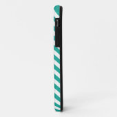 Blauwgroen blauw Chevron Monogram Case-Mate iPhone Case (Achterkant/links)