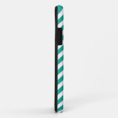 Blauwgroen blauw Chevron Monogram Case-Mate iPhone Case (Achterkant/rechts)